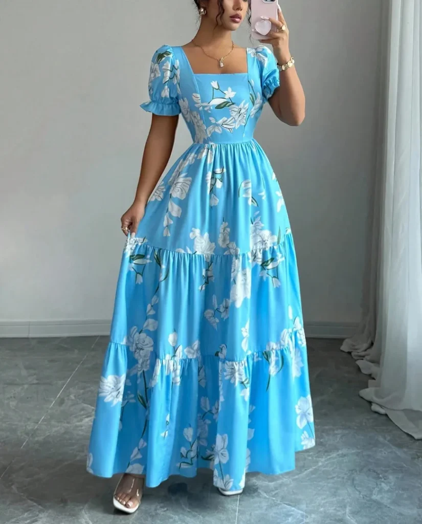 Summer Floral Maxi Gown