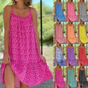 Summer Floral Strap Maxi Sundress